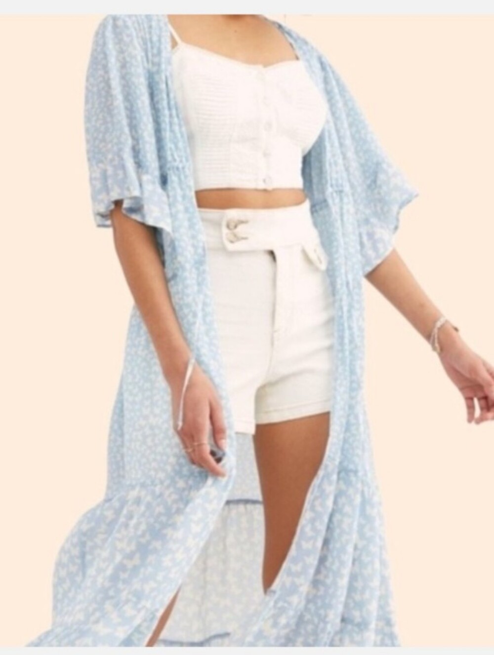 Rahi Social Butterfly Kimono Free People Flutter Sleeve One Size